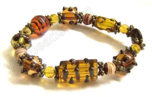 Glass Beads Bracelet Amber