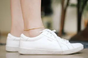 Gold tone chain anklet, ankle bracelet, gift for her