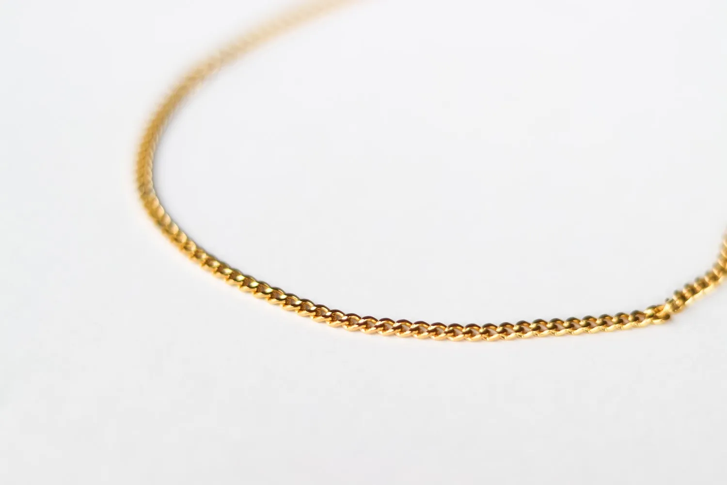 Gold tone chain anklet for men, minimalist mens ankle bracelet