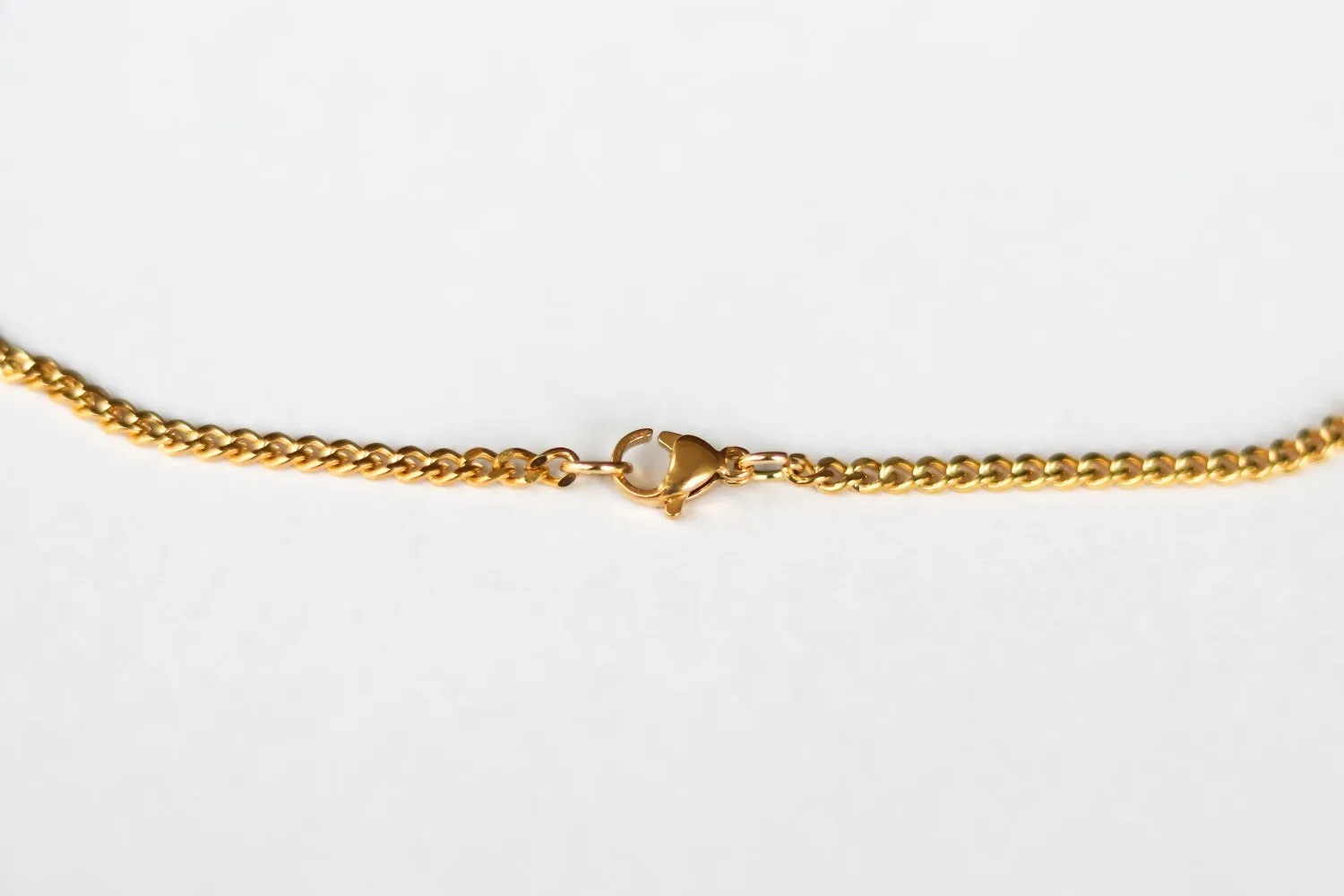 Gold tone chain anklet for men, minimalist mens ankle bracelet