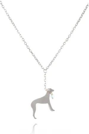 Greyhound Necklace in silver, gold plate or black