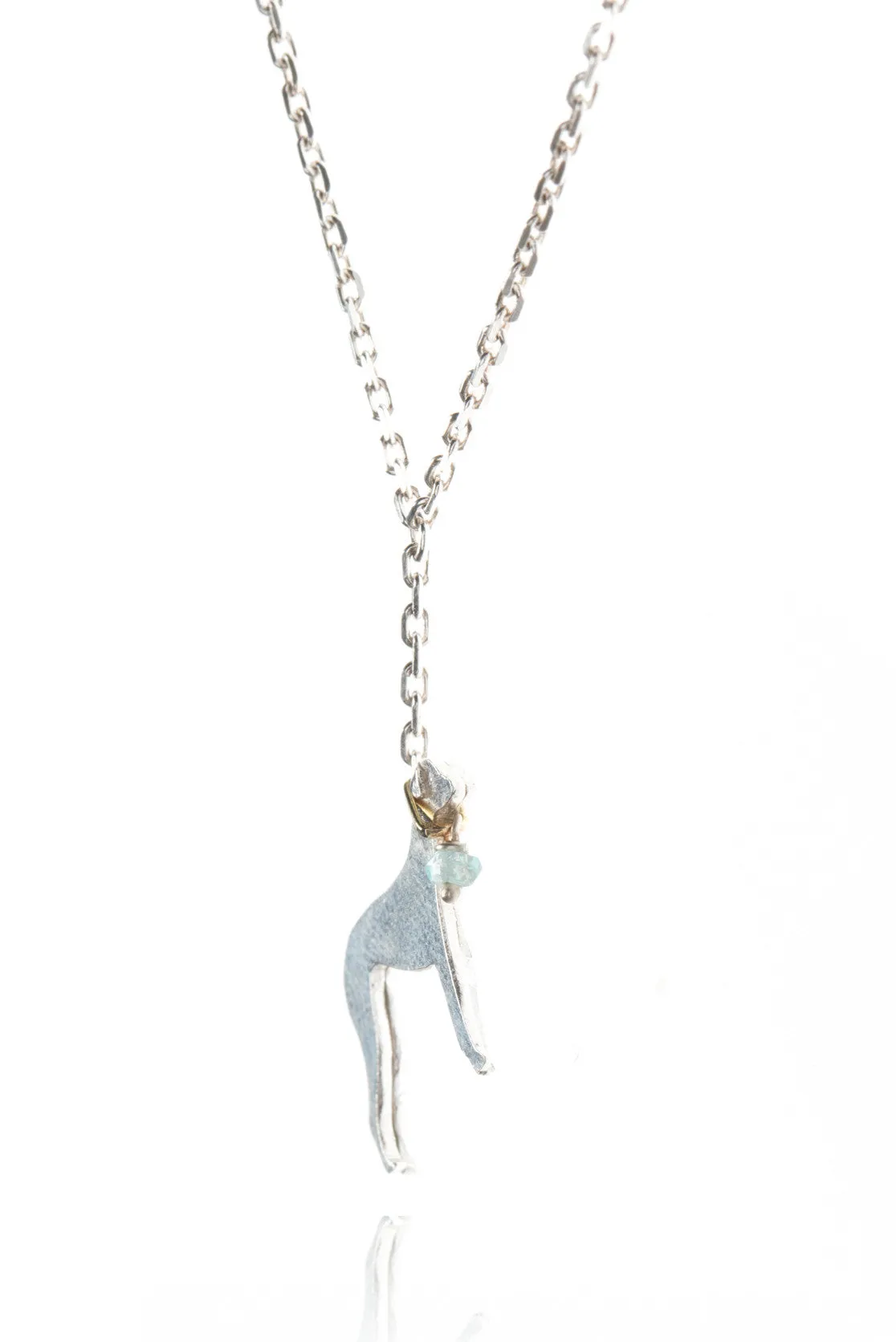 Greyhound Necklace in silver, gold plate or black