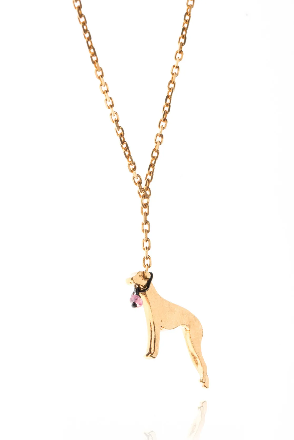 Greyhound Necklace in silver, gold plate or black