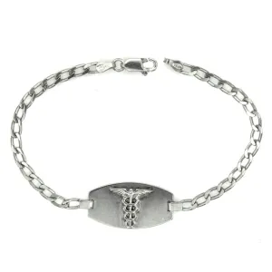 Id Bracelet with Caduceus Bracelet Unisex B385