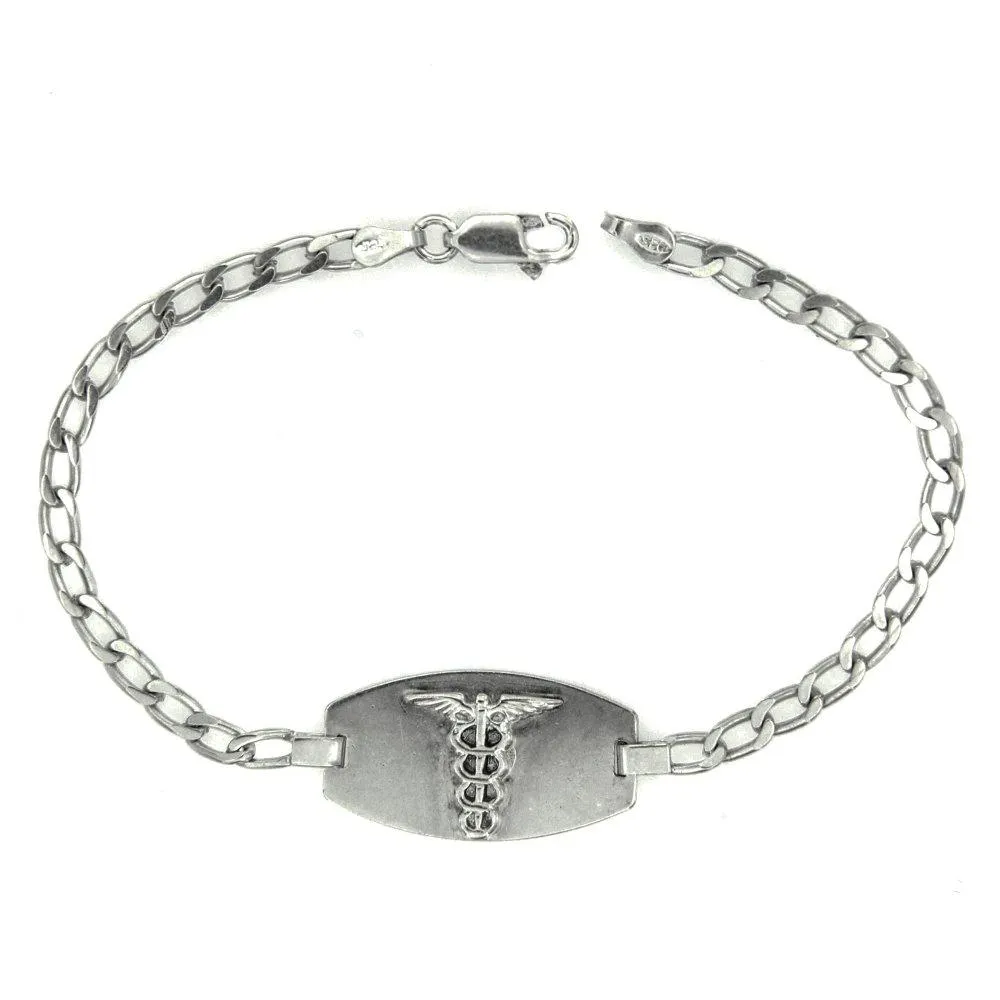Id Bracelet with Caduceus Bracelet Unisex B385