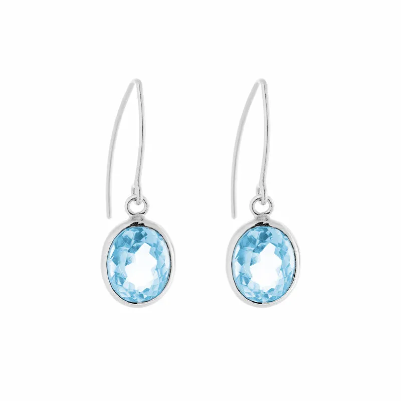 Ida Earring, Blue Topaz, Silver
