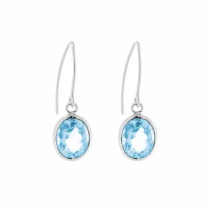 Ida Earring, Blue Topaz, Silver