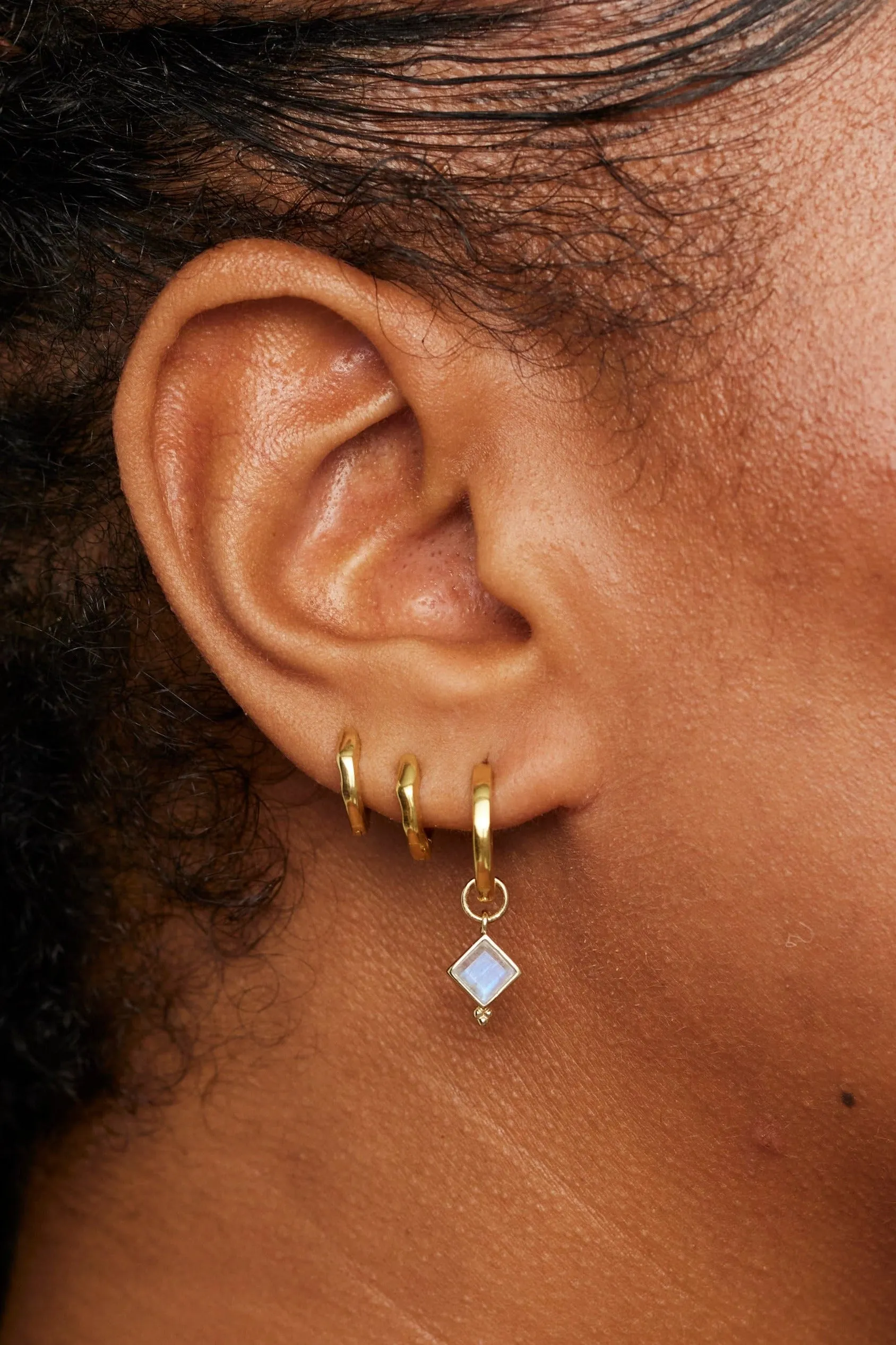 Isla Moonstone Gold Charm