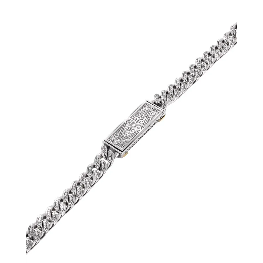 Konstantino Mens Sterling Silver and 18K Yellow Gold Labradorite Bracelet