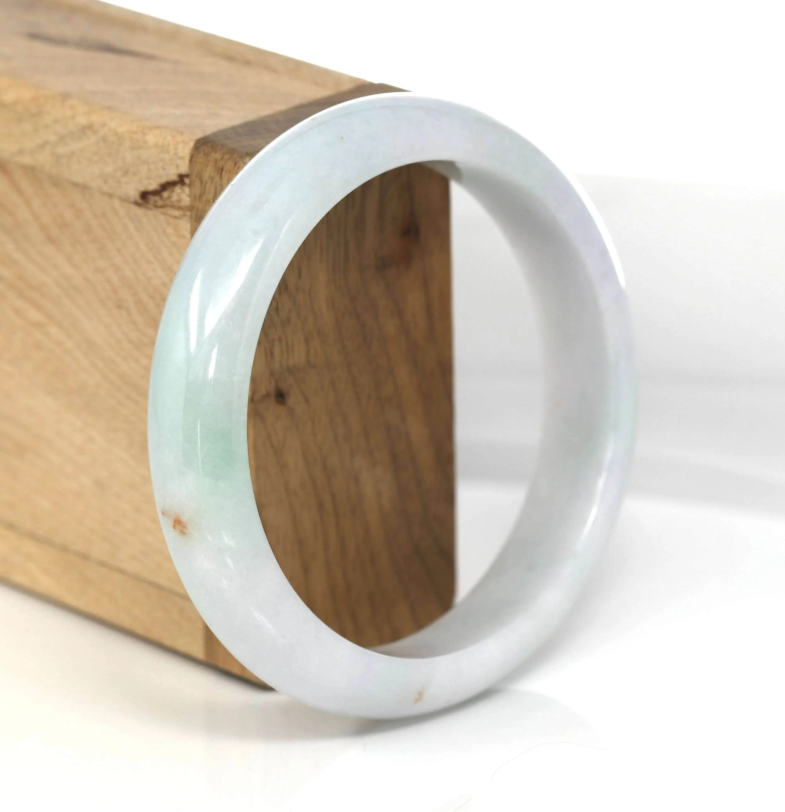 Lavender-Green Natural Burmese Jadeite Jade Bangle (58.34 mm )#477