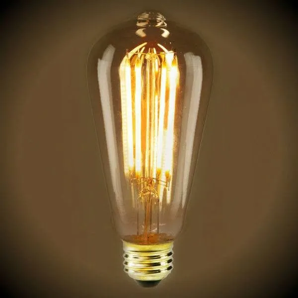 LED Filament Edison Light Bulb - ST19 Vintage - 4 Watt - Amber - 2200K