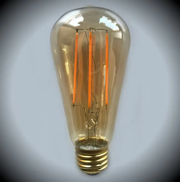 LED Filament Edison Light Bulb - ST19 Vintage - 4 Watt - Amber - 2200K