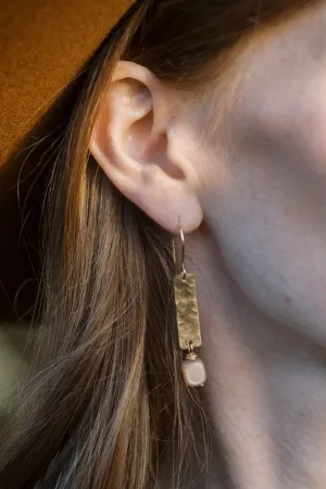 Lennox Moonstone Stick Dangles, Chocolate Moonstone Earrings, Gift for Her