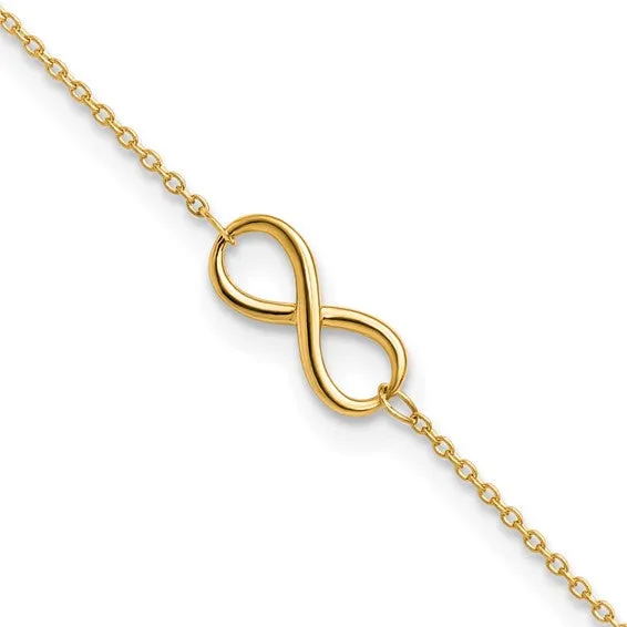 Leslie's 10K Polished Infinity with 1in ext. Anklet