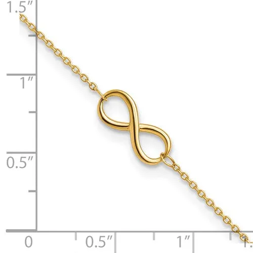 Leslie's 10K Polished Infinity with 1in ext. Anklet