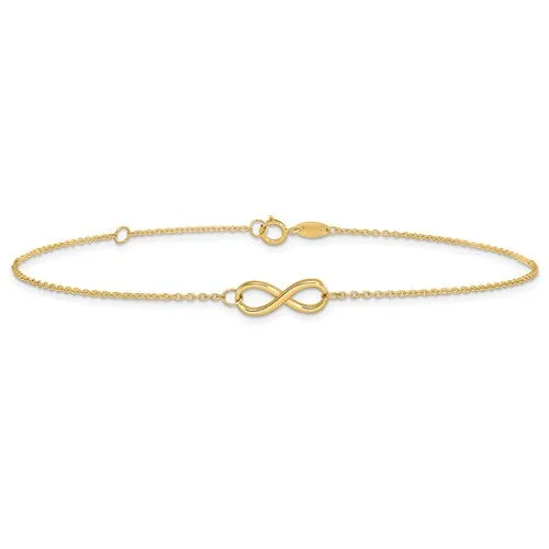 Leslie's 10K Polished Infinity with 1in ext. Anklet
