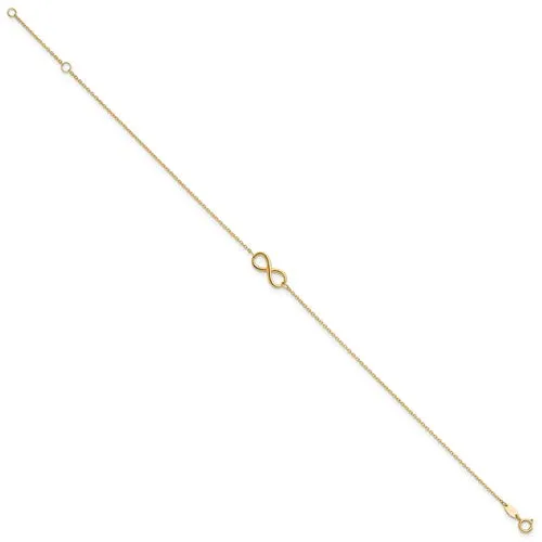 Leslie's 10K Polished Infinity with 1in ext. Anklet