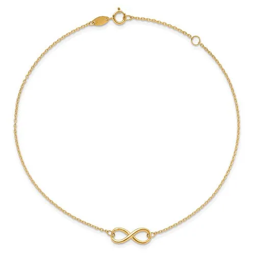 Leslie's 10K Polished Infinity with 1in ext. Anklet