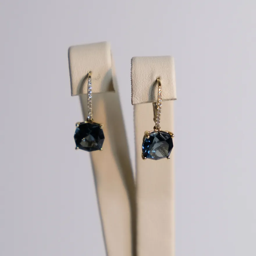 London Blue Topaz & Diamond Earrings