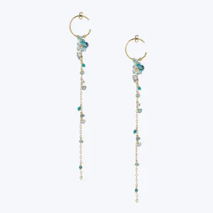 London Blue Topaz and Turquoise Hoops