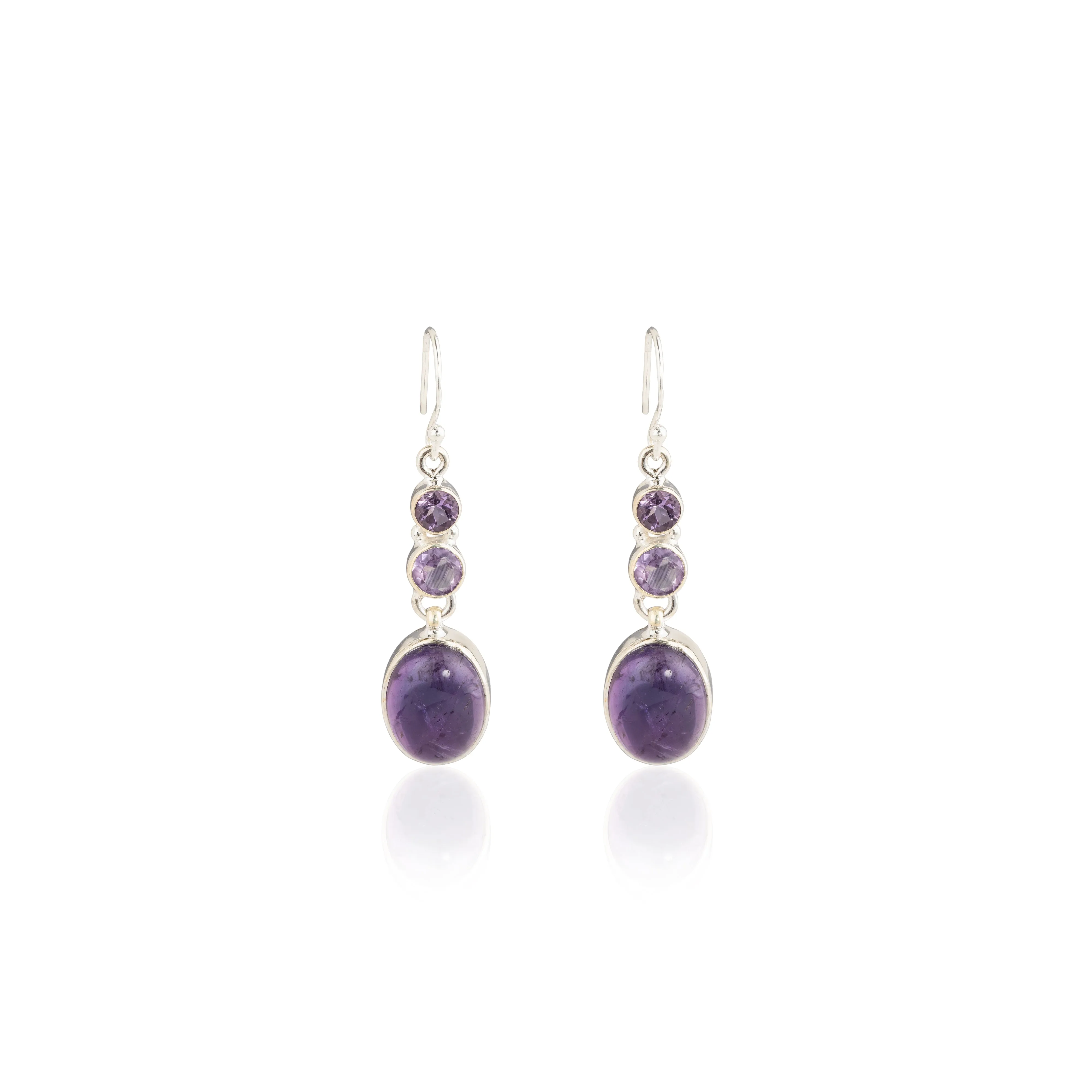 Lucinda, Gemstone Drop Earrings, Sterling Silver