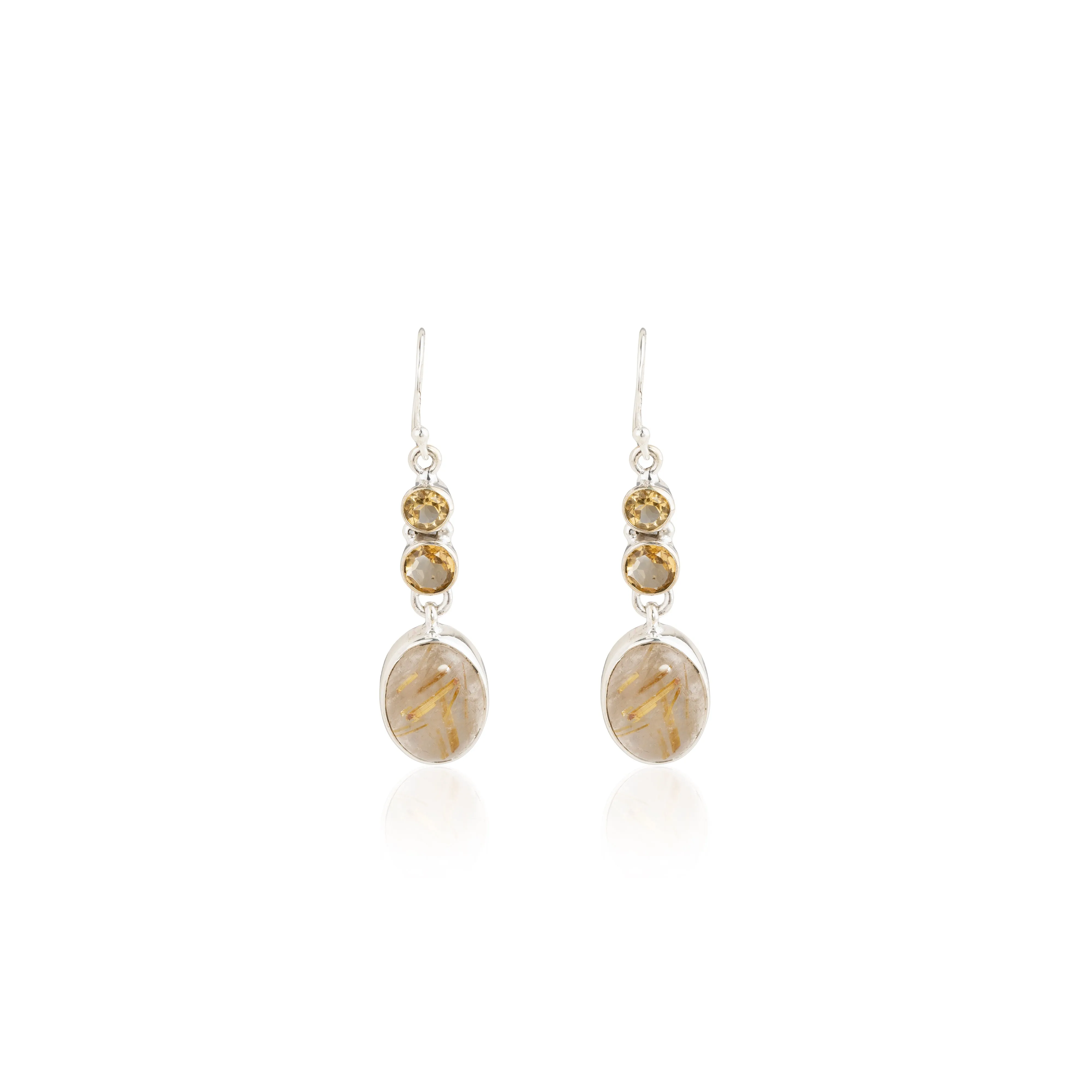 Lucinda, Gemstone Drop Earrings, Sterling Silver