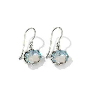 Marie Earring, Blue Topaz, Silver
