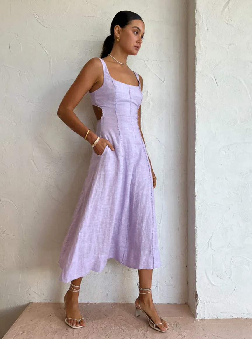 Mon Renn Dusk Midi Dress in Lilac