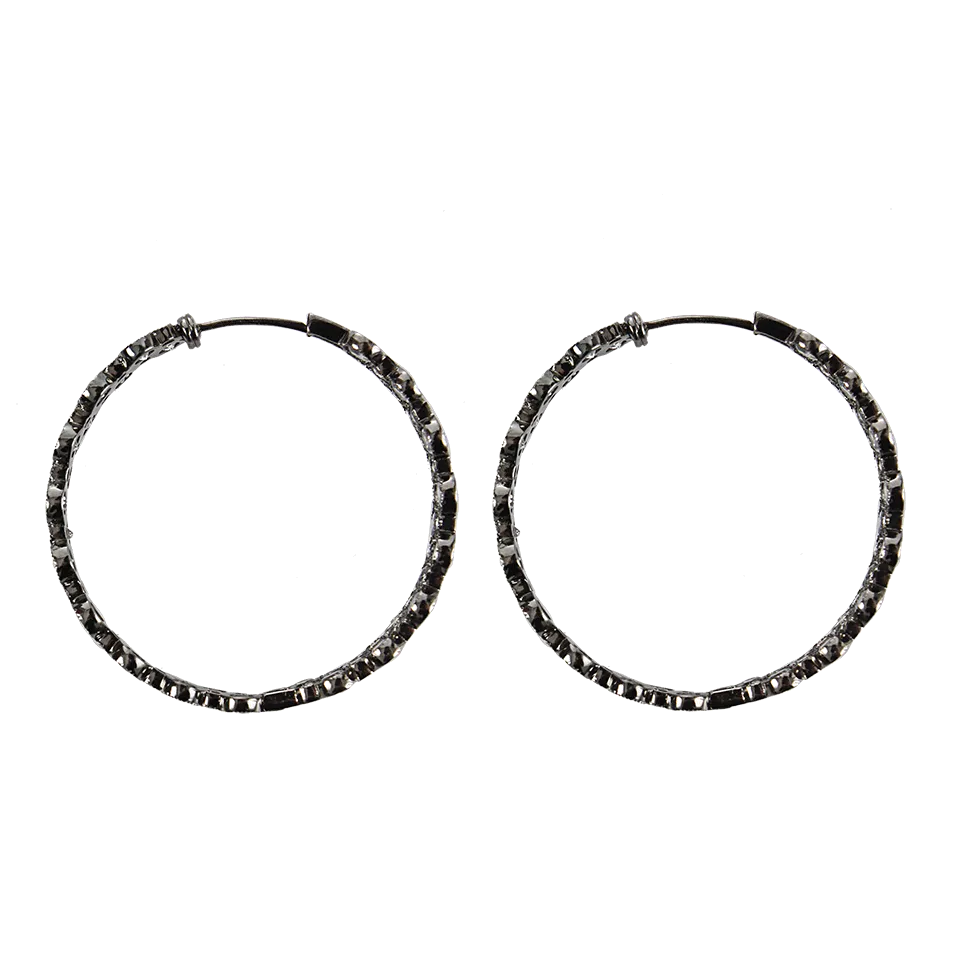 Moonstone and Diamond Hoop Earrings