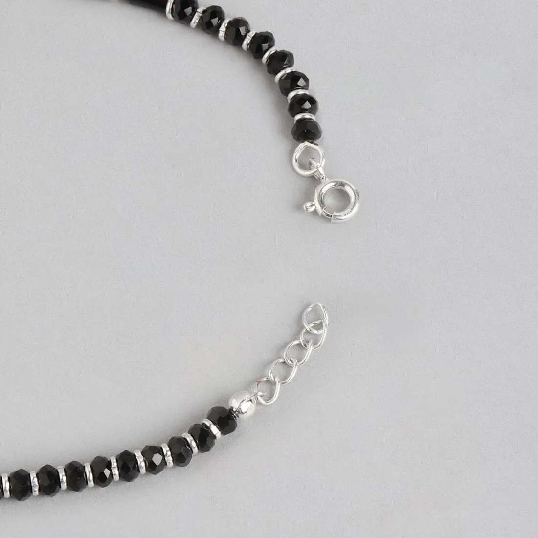Mystic Charms 925 Sterling Silver Rhodium-Plated Evil Eye Anklet