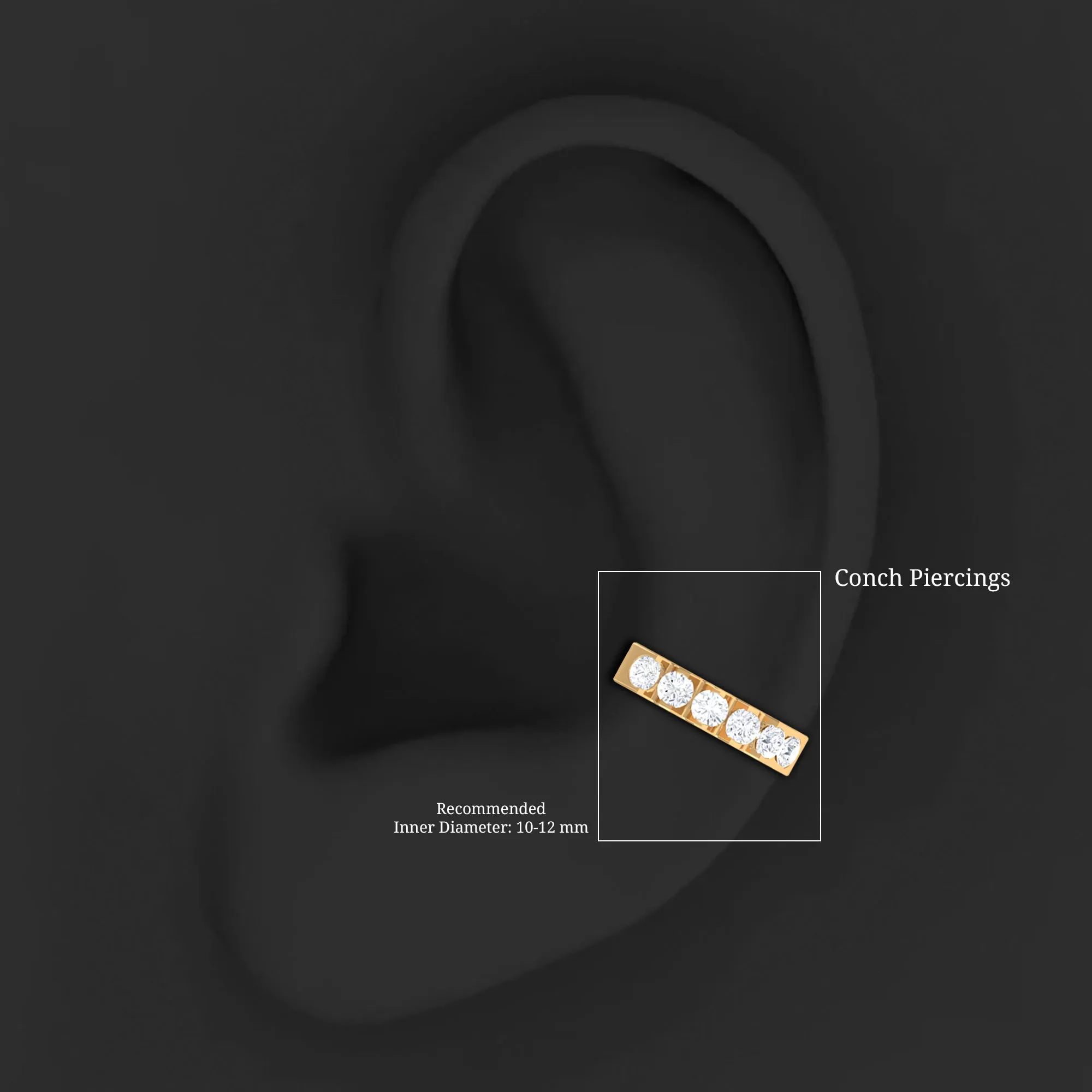 Natural Diamond Helix Huggie Hoop Earring