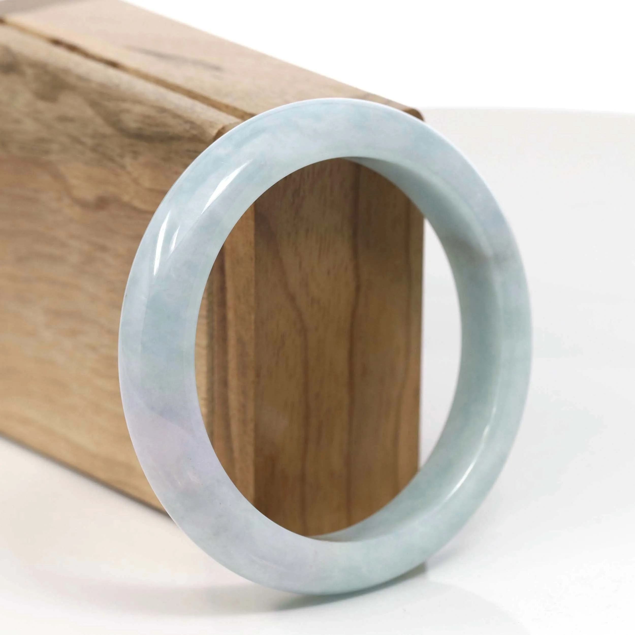 Natural Lavender-Green Burmese Jadeite Jade Bangle ( 57.09 mm )#T032