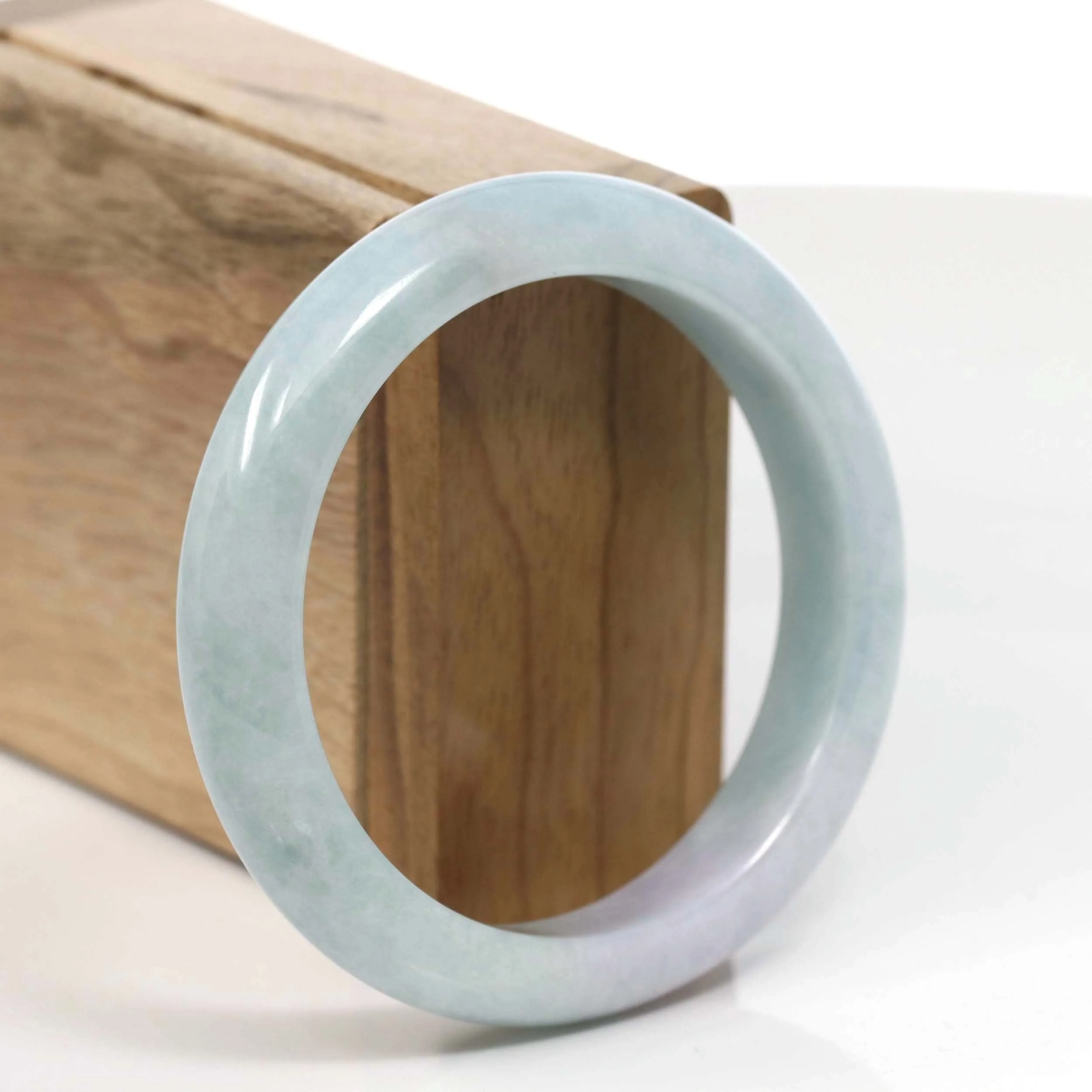 Natural Lavender-Green Burmese Jadeite Jade Bangle ( 57.09 mm )#T032