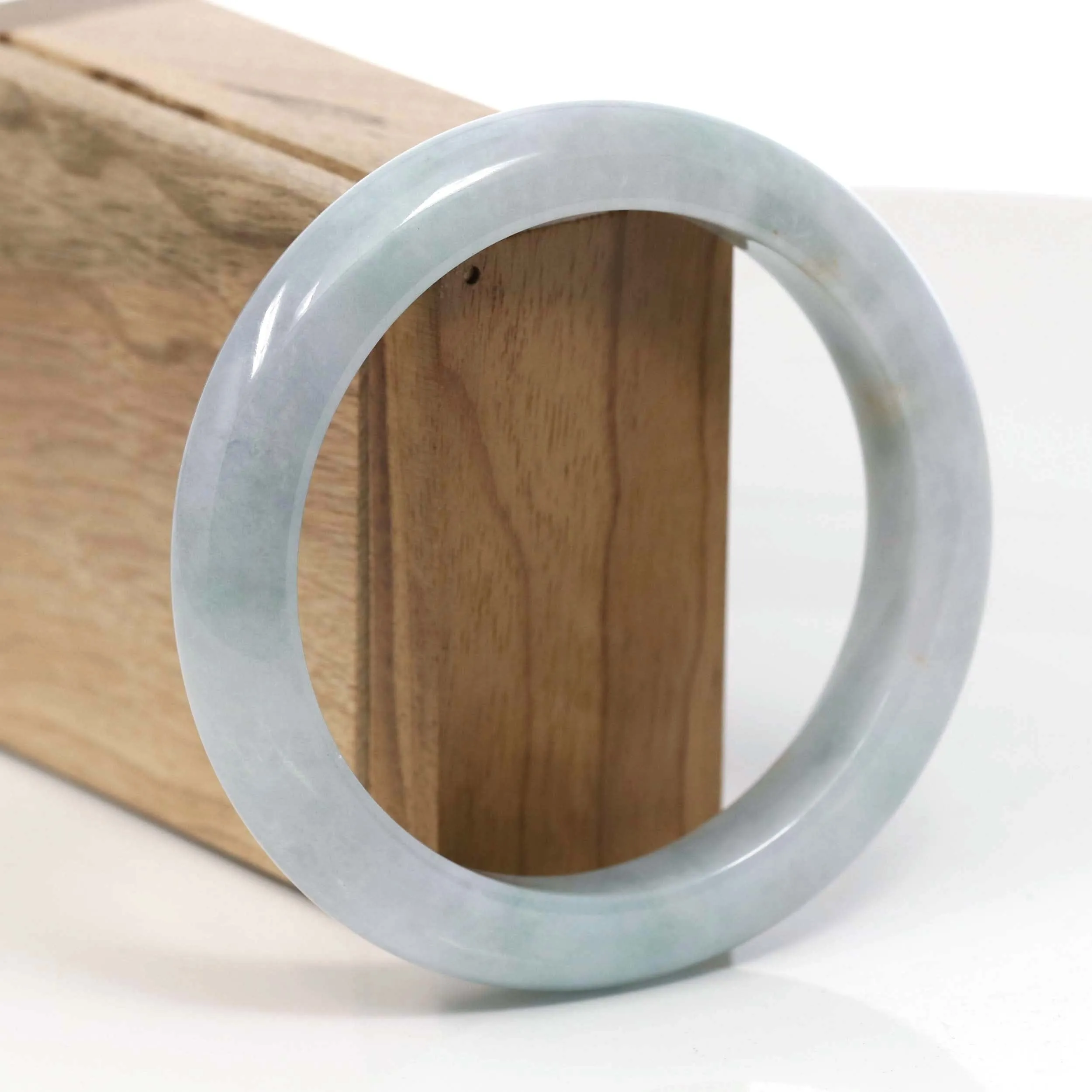 Natural Lavender-Green Burmese Jadeite Jade Bangle (60.70 mm )#T059