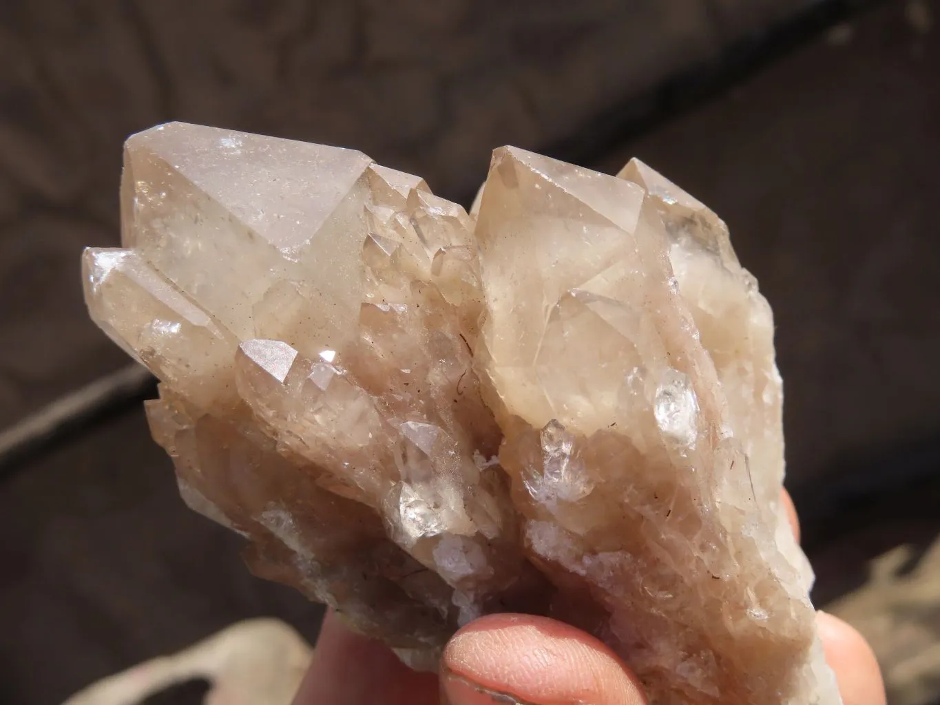 Natural Smokey Quartz Clusters x 6 From Congo