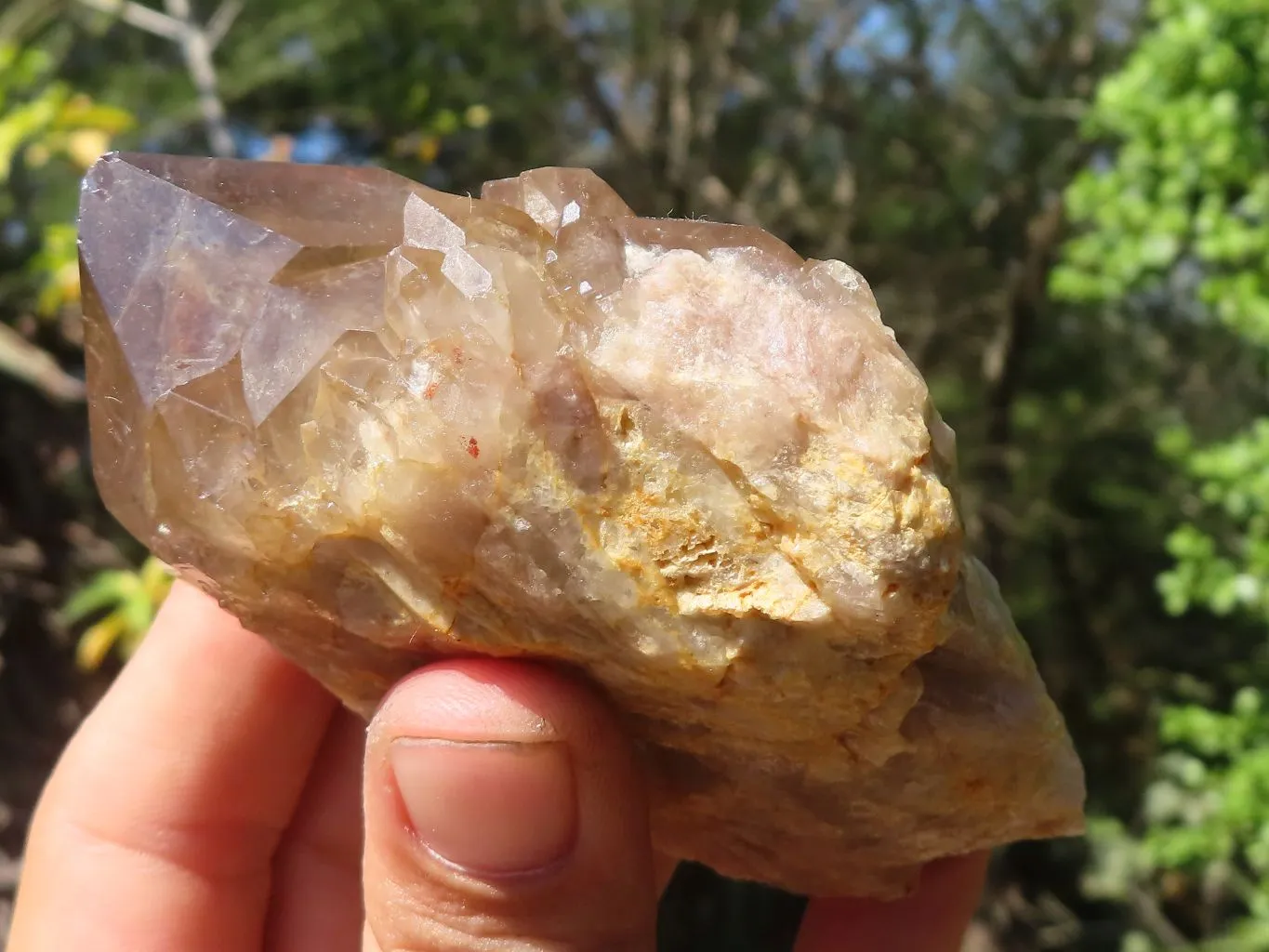 Natural White Phantom Cascading Smokey Quartz Clusters x 7 From Luena, Congo