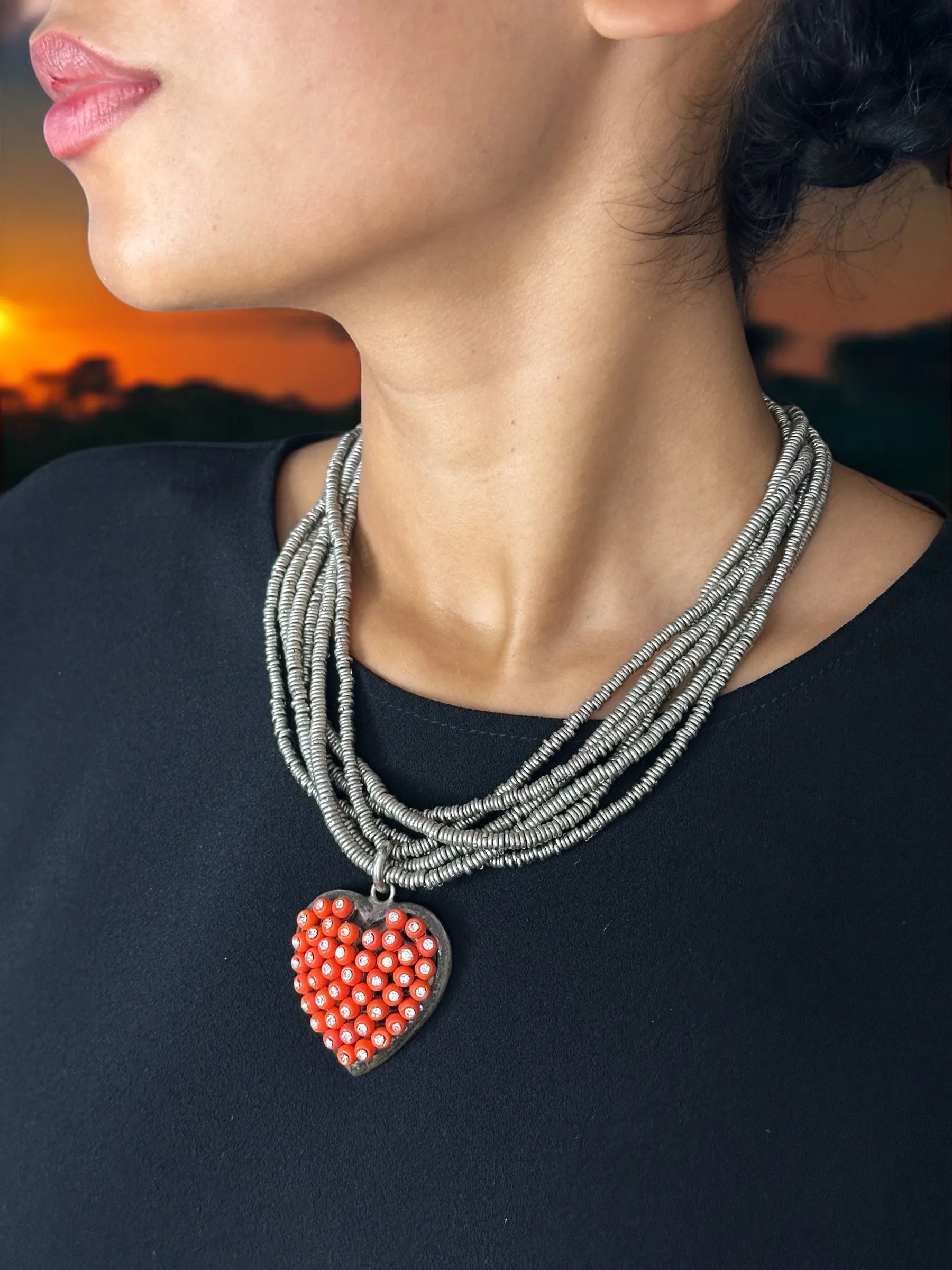 Nettie Rosenstein Heart Multi-Strand Necklace
