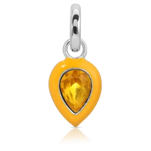 November Topaz Birthstone Charm - Pear