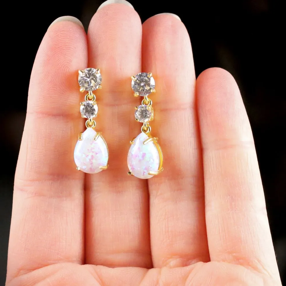 Opal Paste Long Earrings