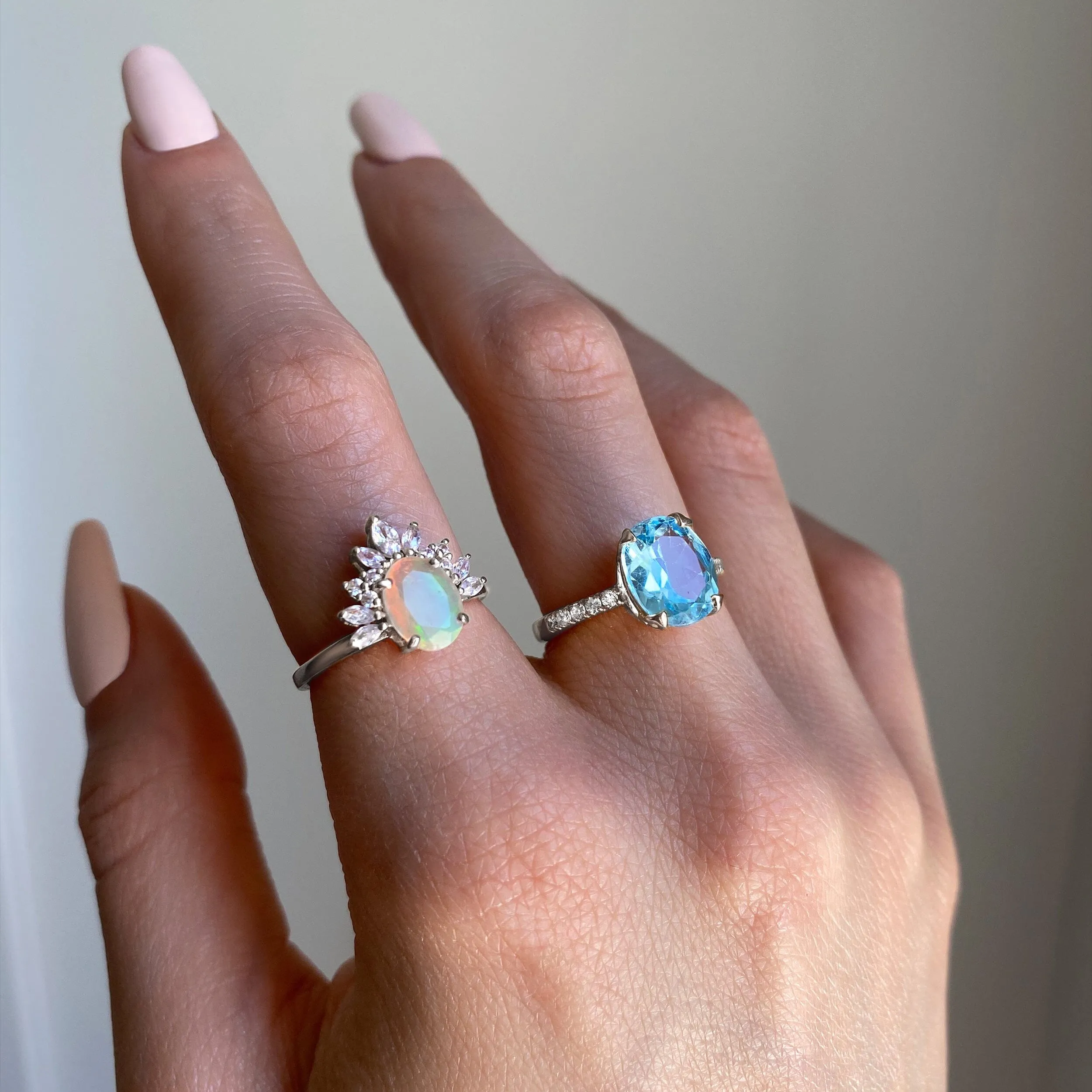 Opal White Zircon Ring - Manon