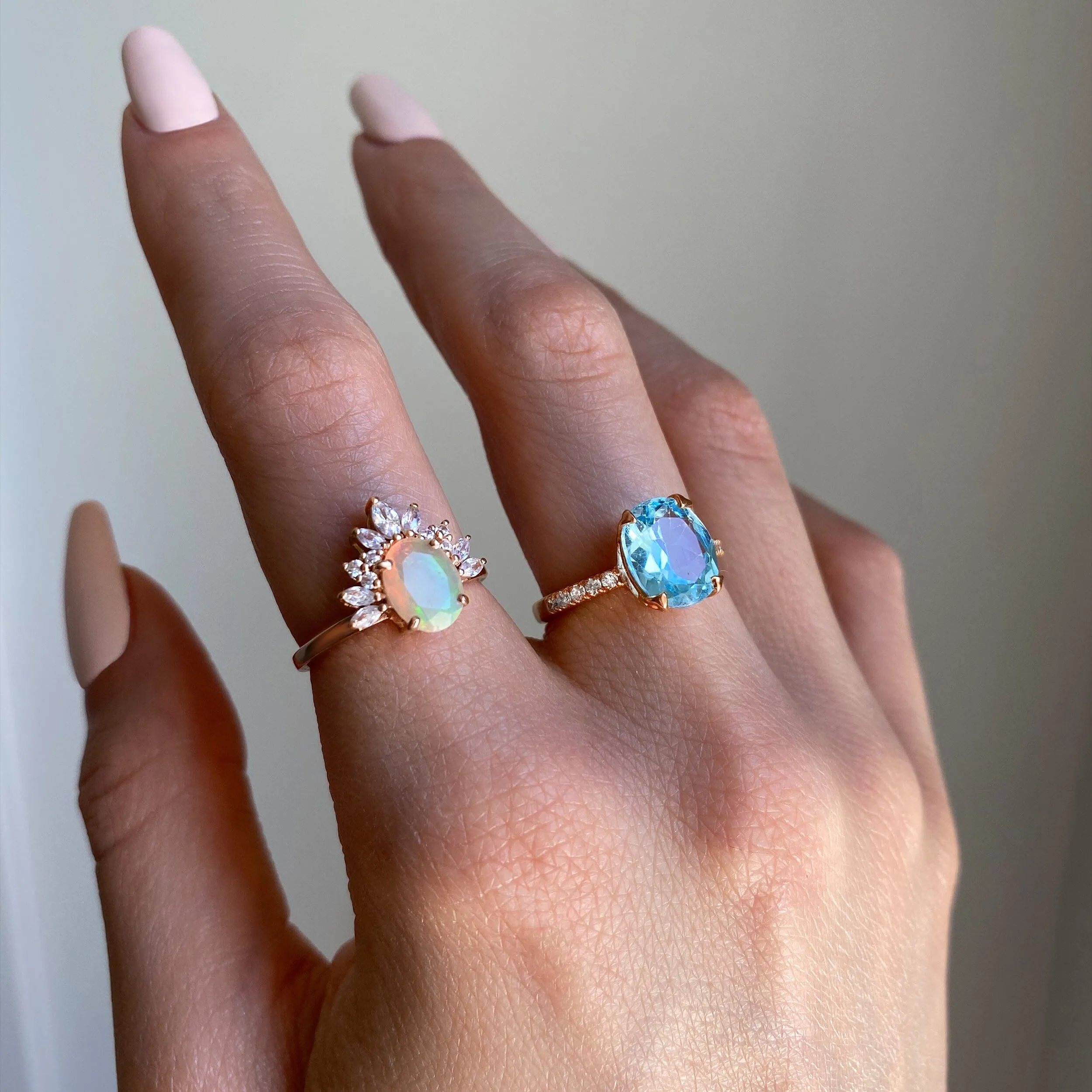 Opal White Zircon Ring - Manon