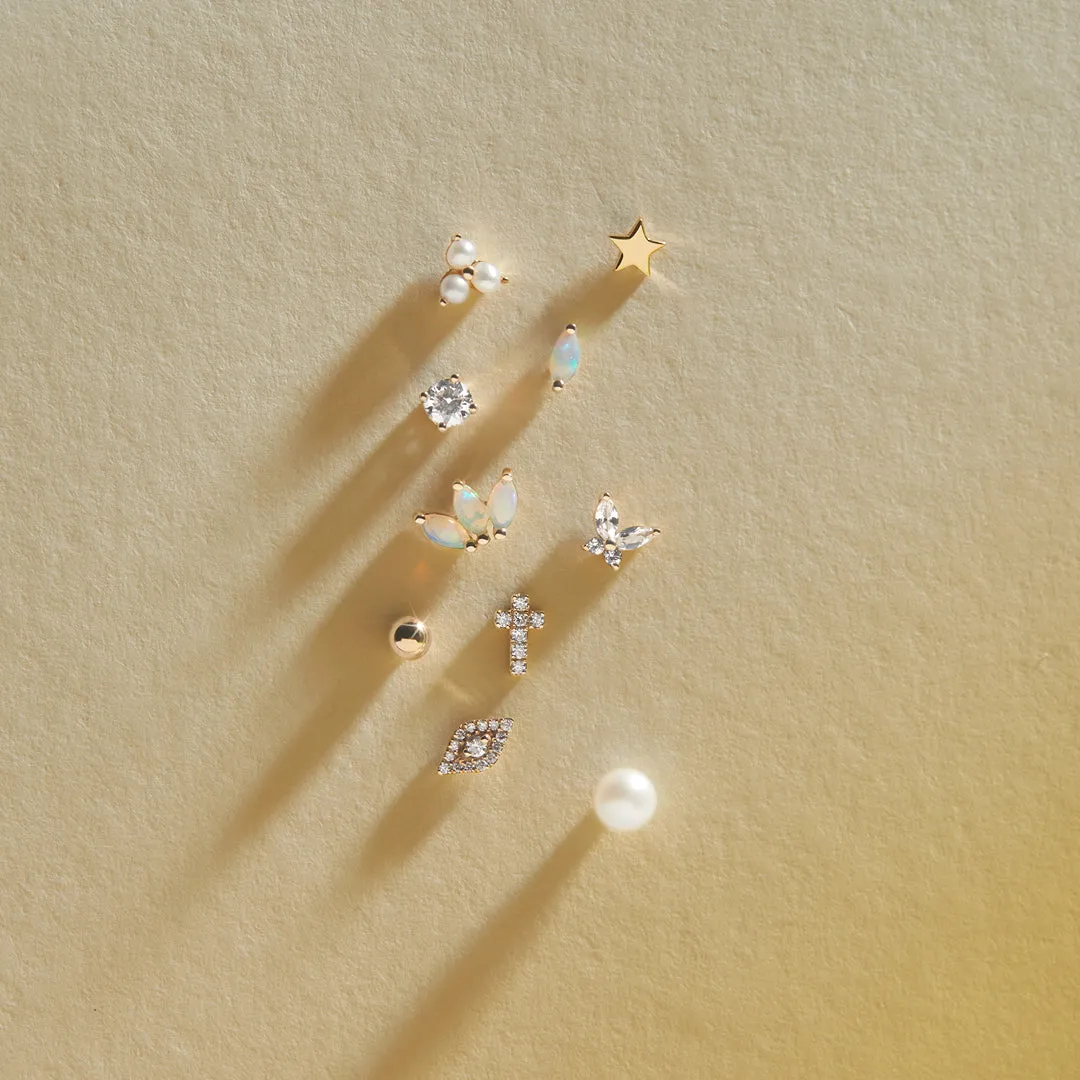 PETAL | Opal Threadless Flatback Earring