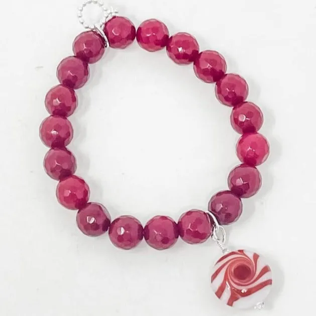 PowerBeads by jen Petites Peppermint Candy Charm Bracelet