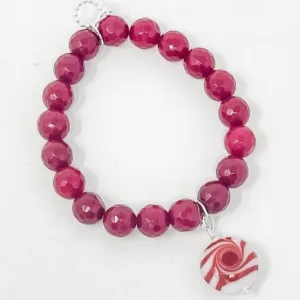 PowerBeads by jen Petites Peppermint Candy Charm Bracelet