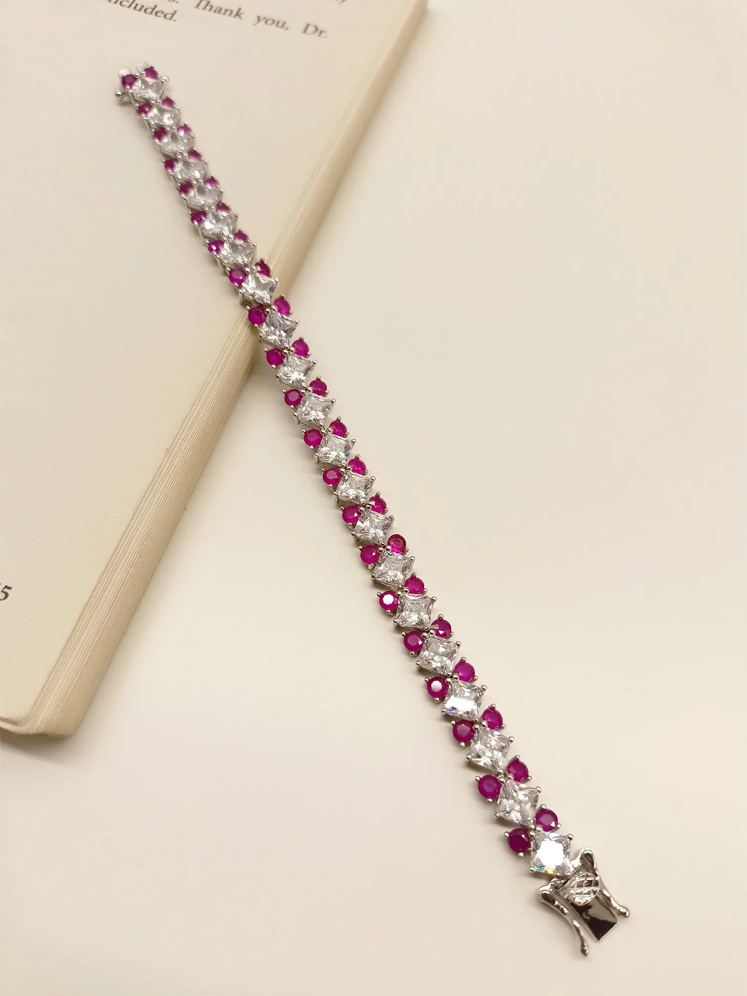 Predha Ruby American Diamond Bracelet