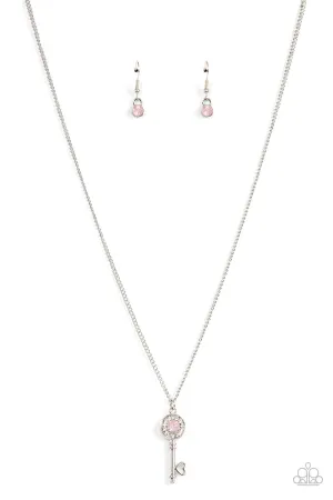Prized Key Player - Pink Necklace - Paparazzi Accessories