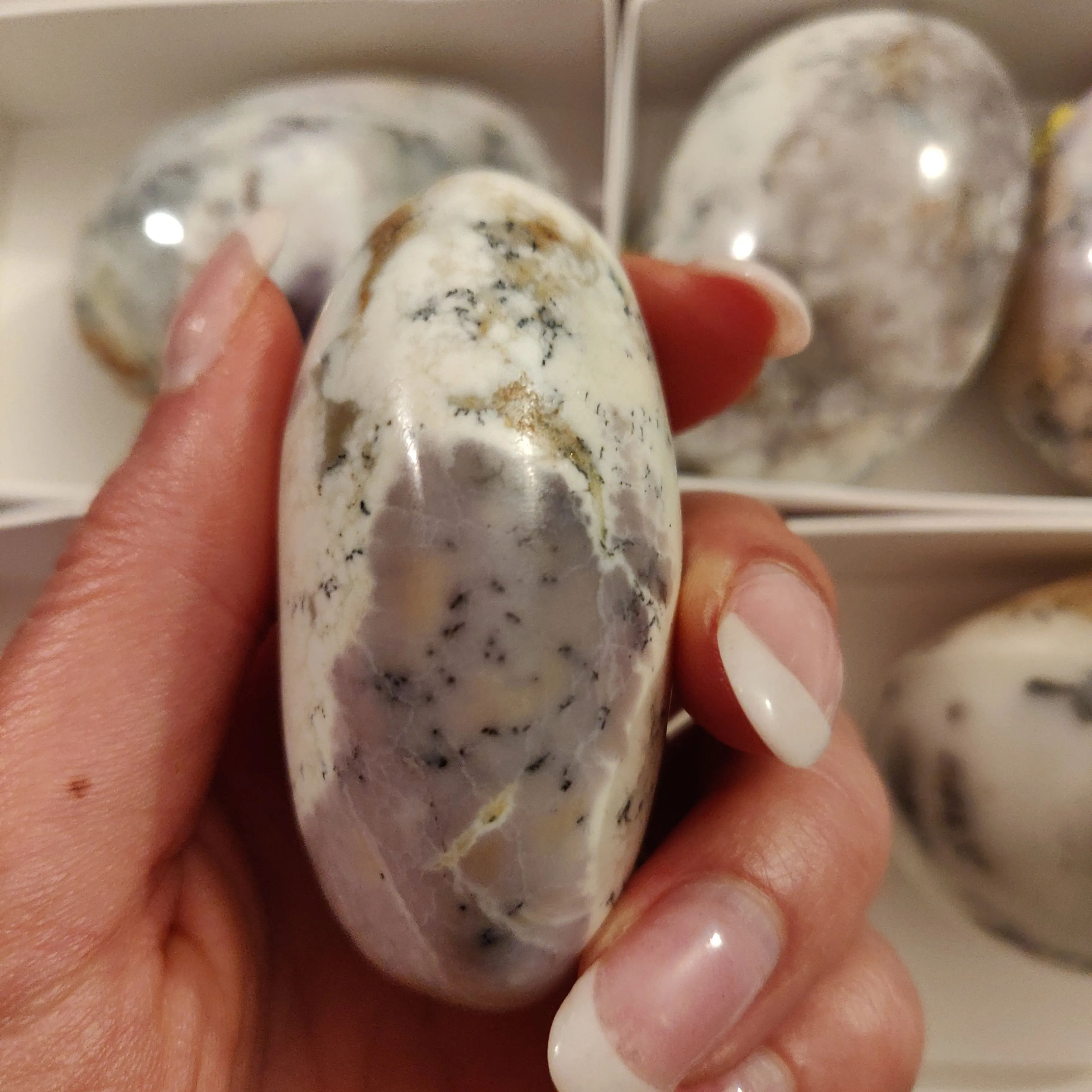Purple Dendritic Opal Palm Stone (#40)