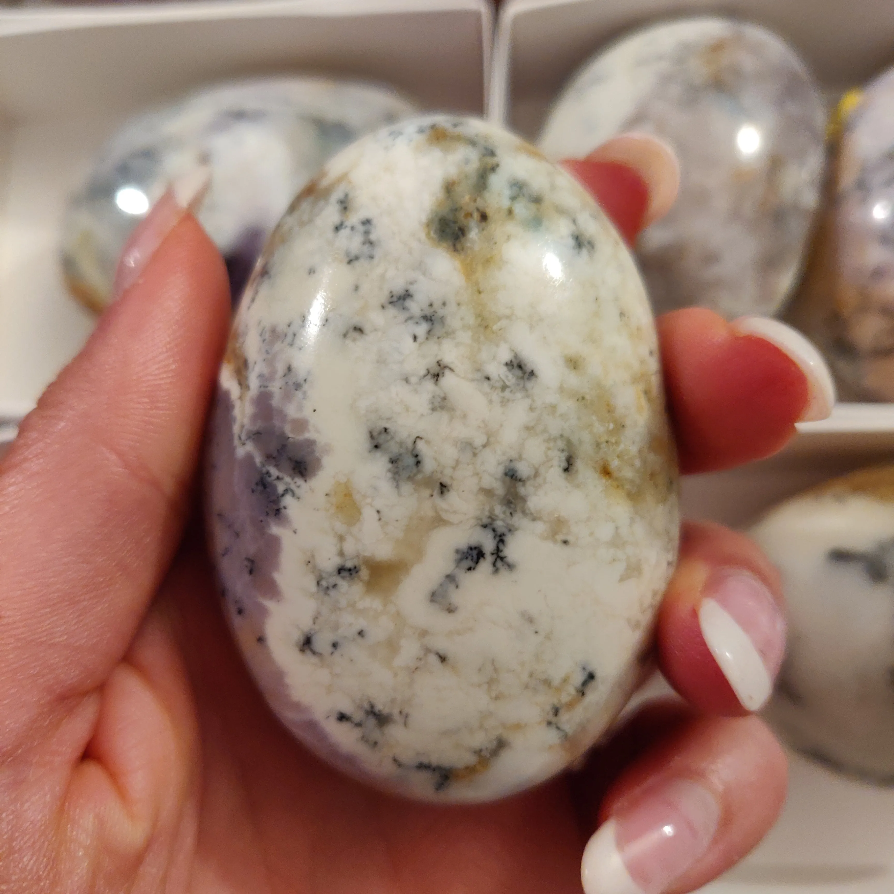Purple Dendritic Opal Palm Stone (#40)