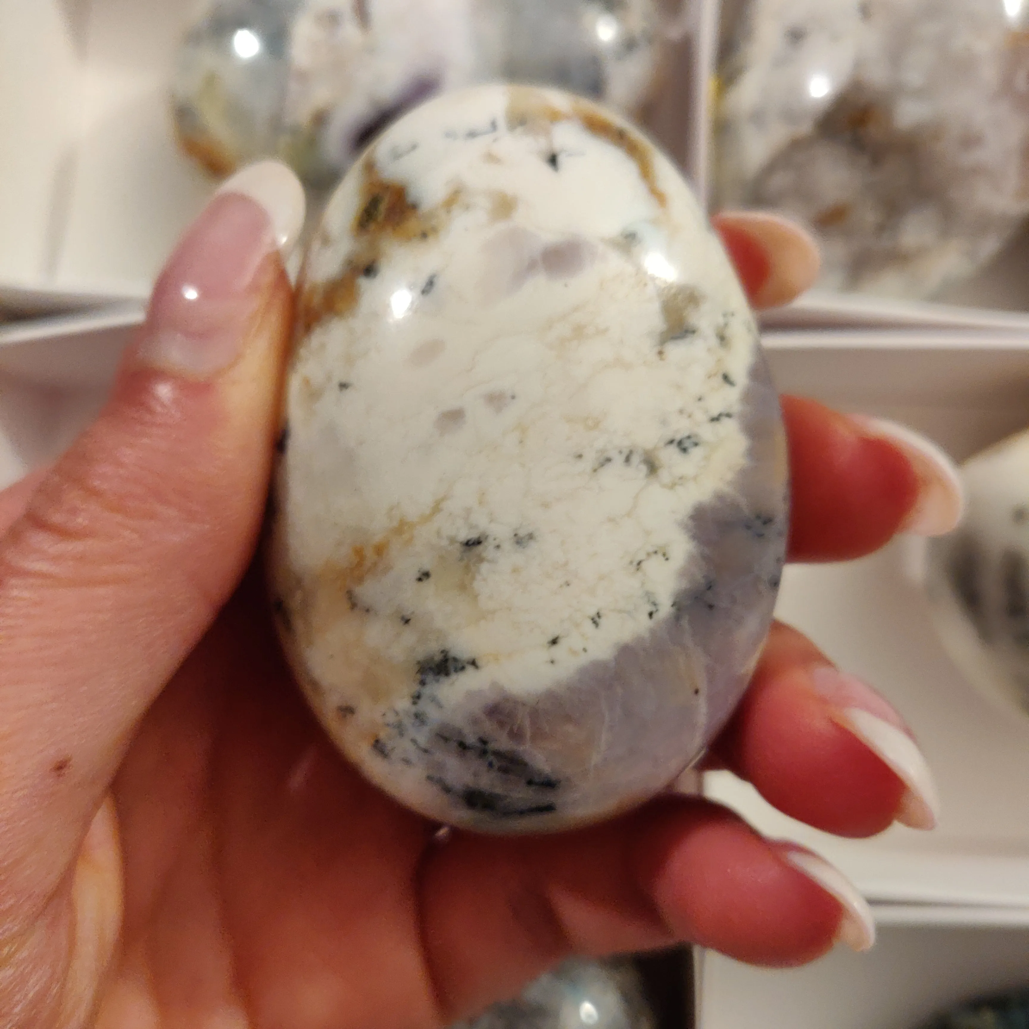 Purple Dendritic Opal Palm Stone (#40)