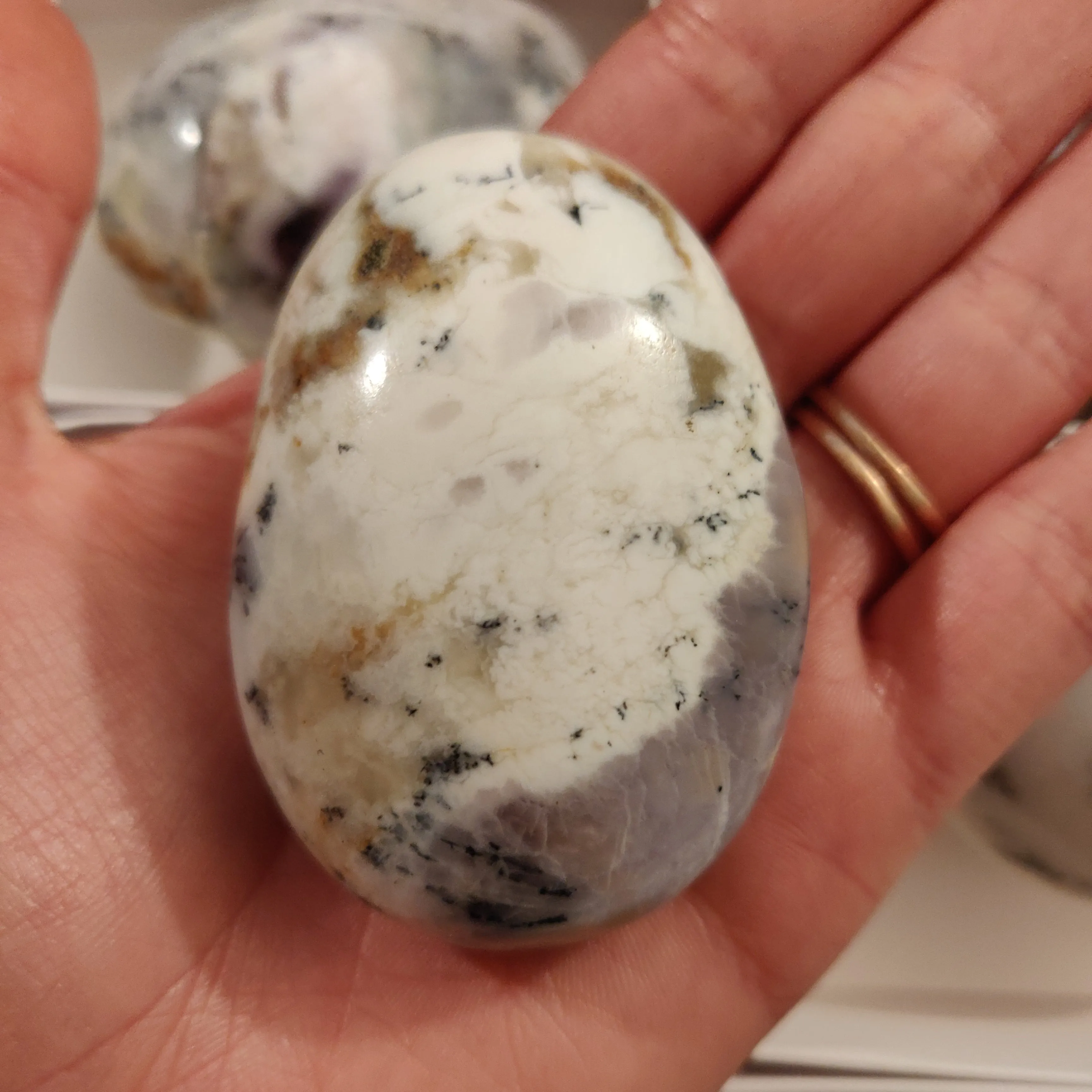Purple Dendritic Opal Palm Stone (#40)